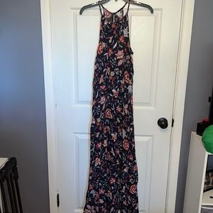 Floral halter maxi dress